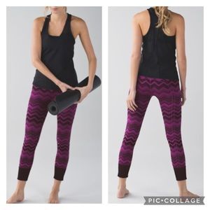Lululemon Ebb To Street Seamless Heather Regal Plum Chevron Magenta 7/8 Legging